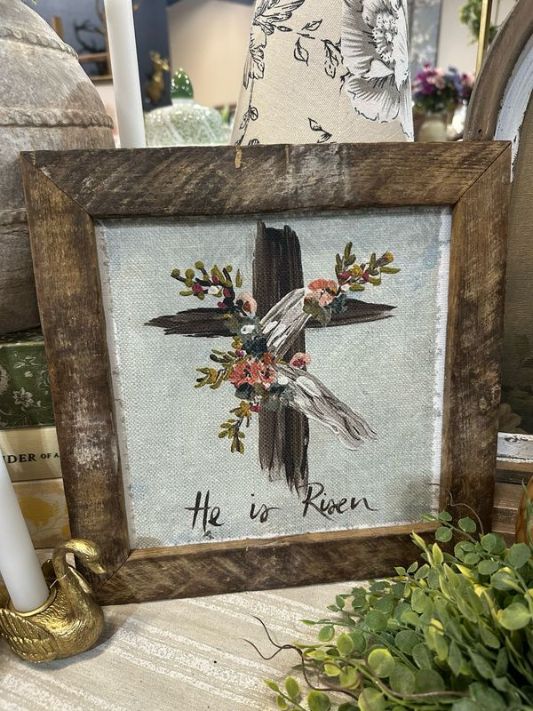 SCM 12x12 Cross He Is Risen