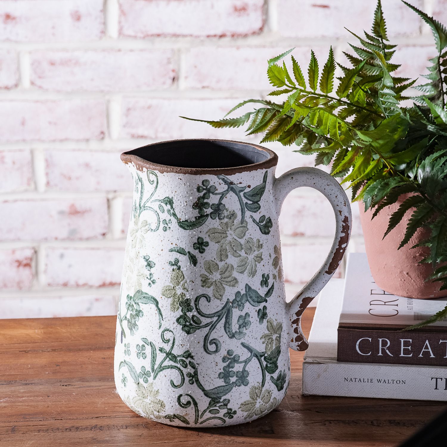 PDG 8" 2 Tone Grn Floral