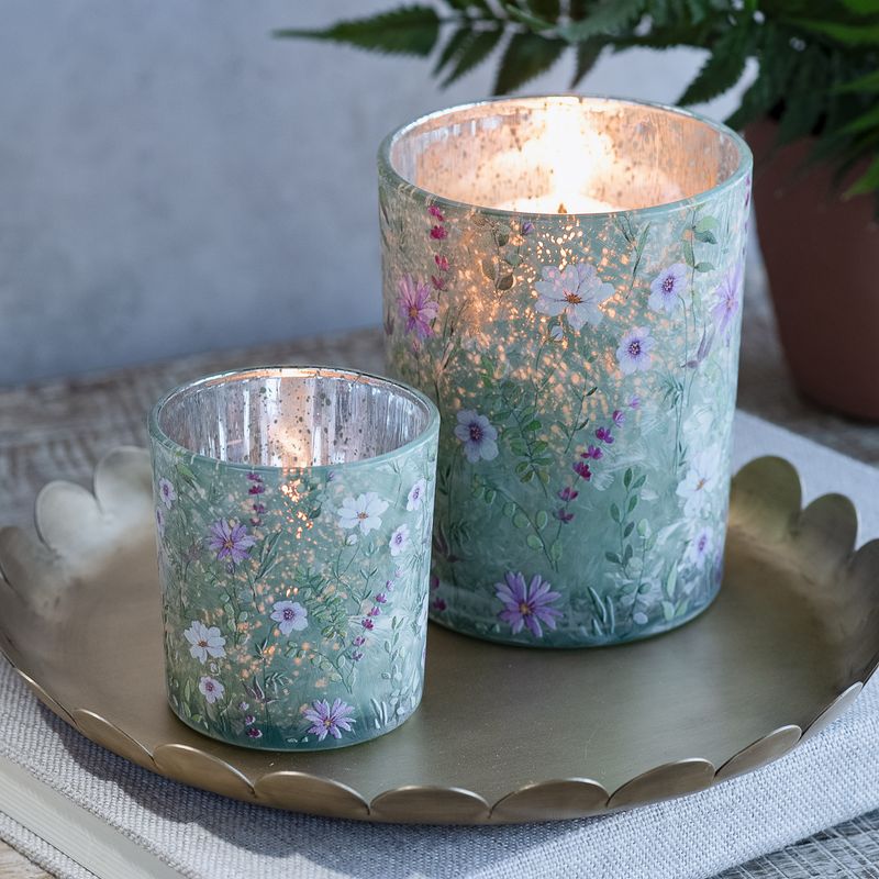 PDG Grn Floral Candle 5x4