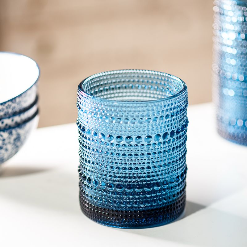 PDG 4x3 Blue Beaded Glass