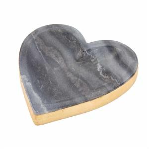 MP Gold Edge Marble Heart Tray 5"