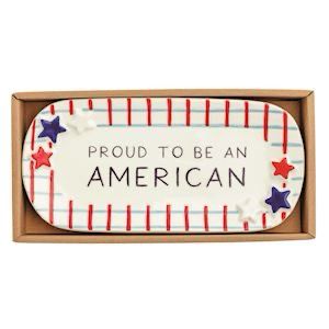 MP Plaid American Sentiment Tray 9x4.25