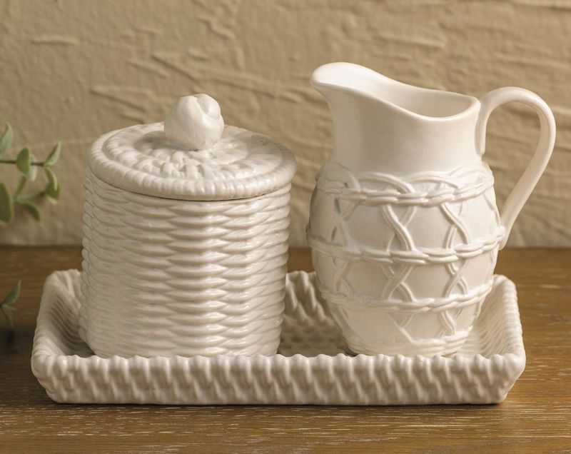 MP Ceramic Woven Cream &amp; Sugar