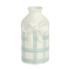 MP Blue Md Gingham Bud Vase 6.5"