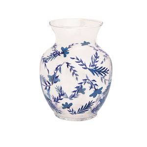 MP Blue Flower Stem Vase 6.5"