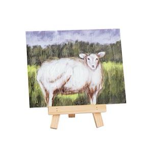 MP Farm Sheep Art Plaque 5x5
