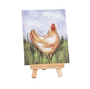 MP Farm Chicken Art Plaque 5x5