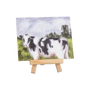 MP Farm Cow Art Plaque 5x5