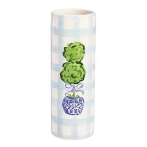 MP Gingham Topiary Stem Vase 6.5"