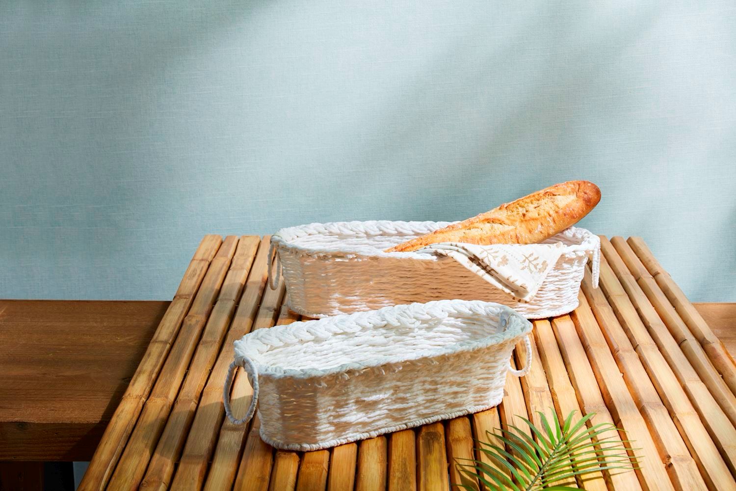 MP Sm Wht Paper Rope Bread Basket 13"