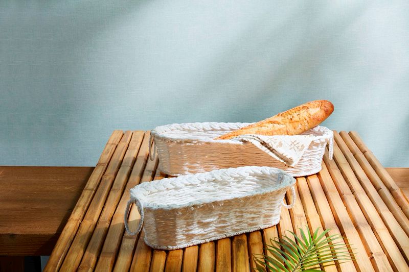 MP Sm Wht Paper Rope Bread Basket 13"