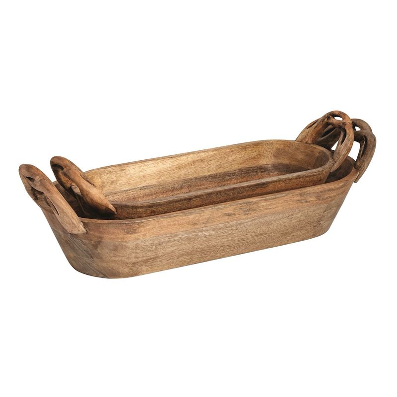 MP Lg Wood Twist Dough Bowl 26x10.25