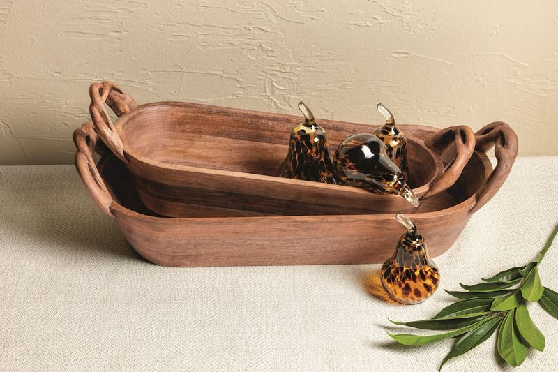 MP Lg Wood Twist Dough Bowl 26x10.25