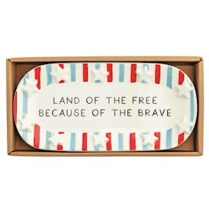 MP Stripe American Sentiment Tray 9x4.25