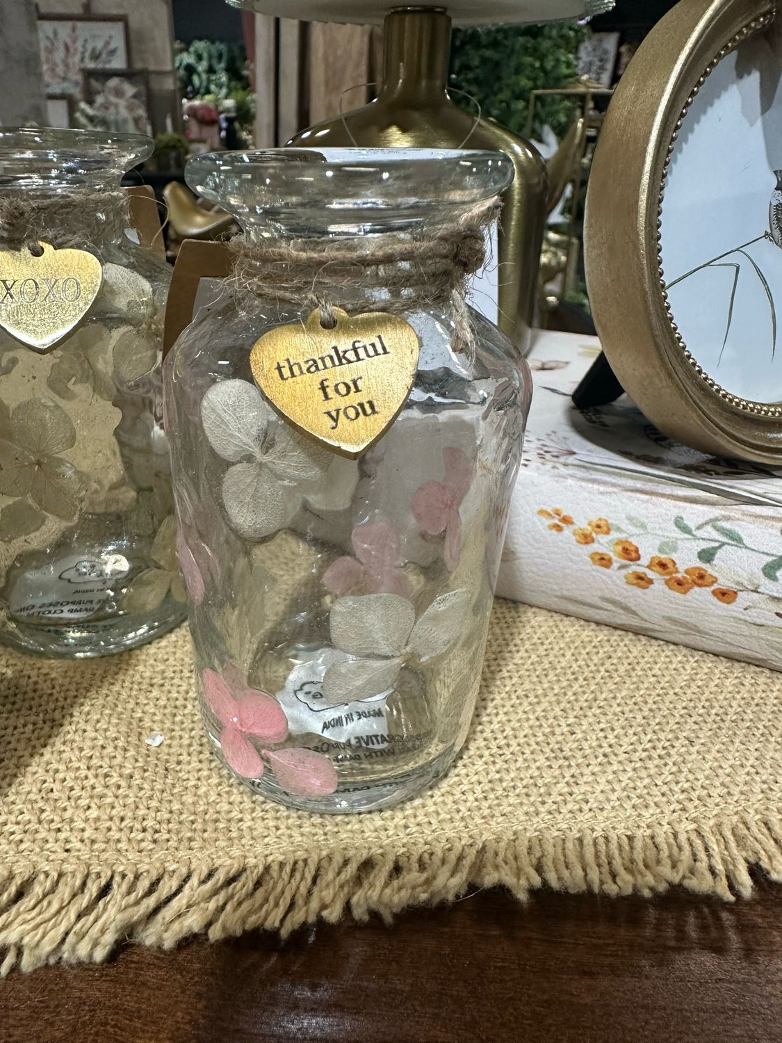 MP Thankful Pressed Flower Vase 4.25"