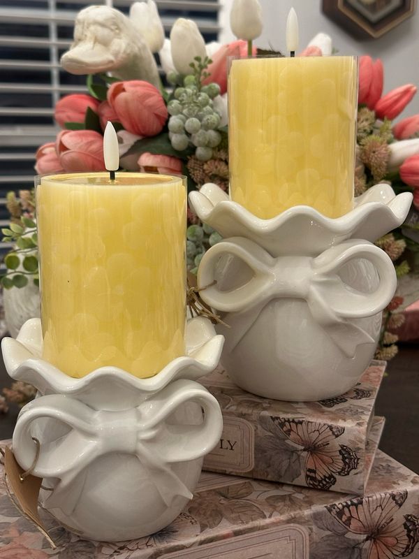 MP Sm Bow Pillar Ceramic Holder 5x4.5