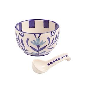 MP 2 Pc Blue Floral Salsa Tidbit 5.5x3.5