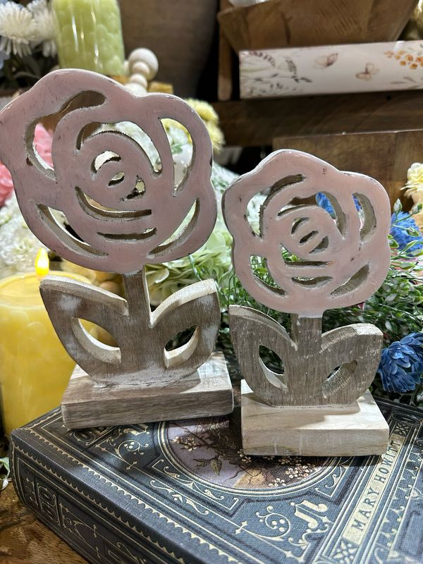 WTC Sm Pink Enamel Rose 6.25"