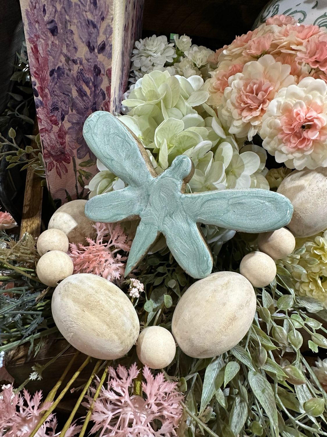 WTC Lg Green Enamel Dragonfly 5x3