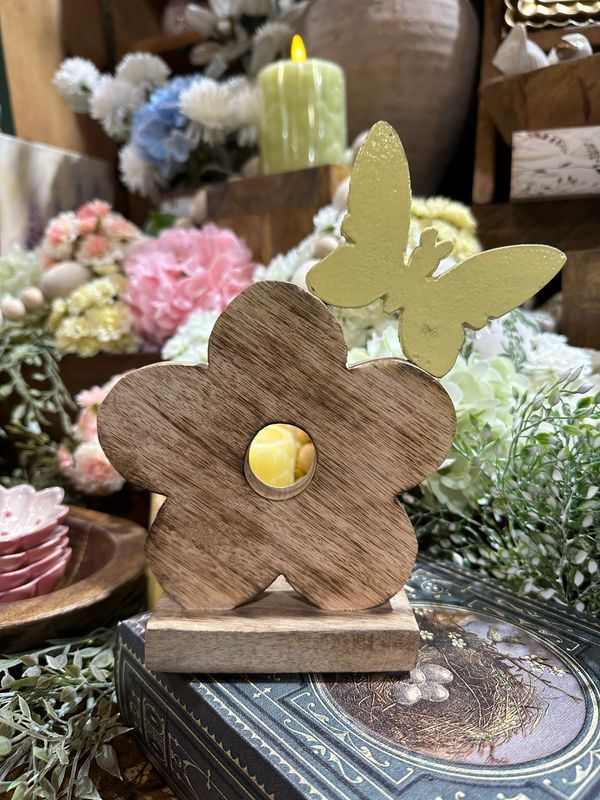 WTC Yel Butterfly  Lg Daisy Stand 8.5"