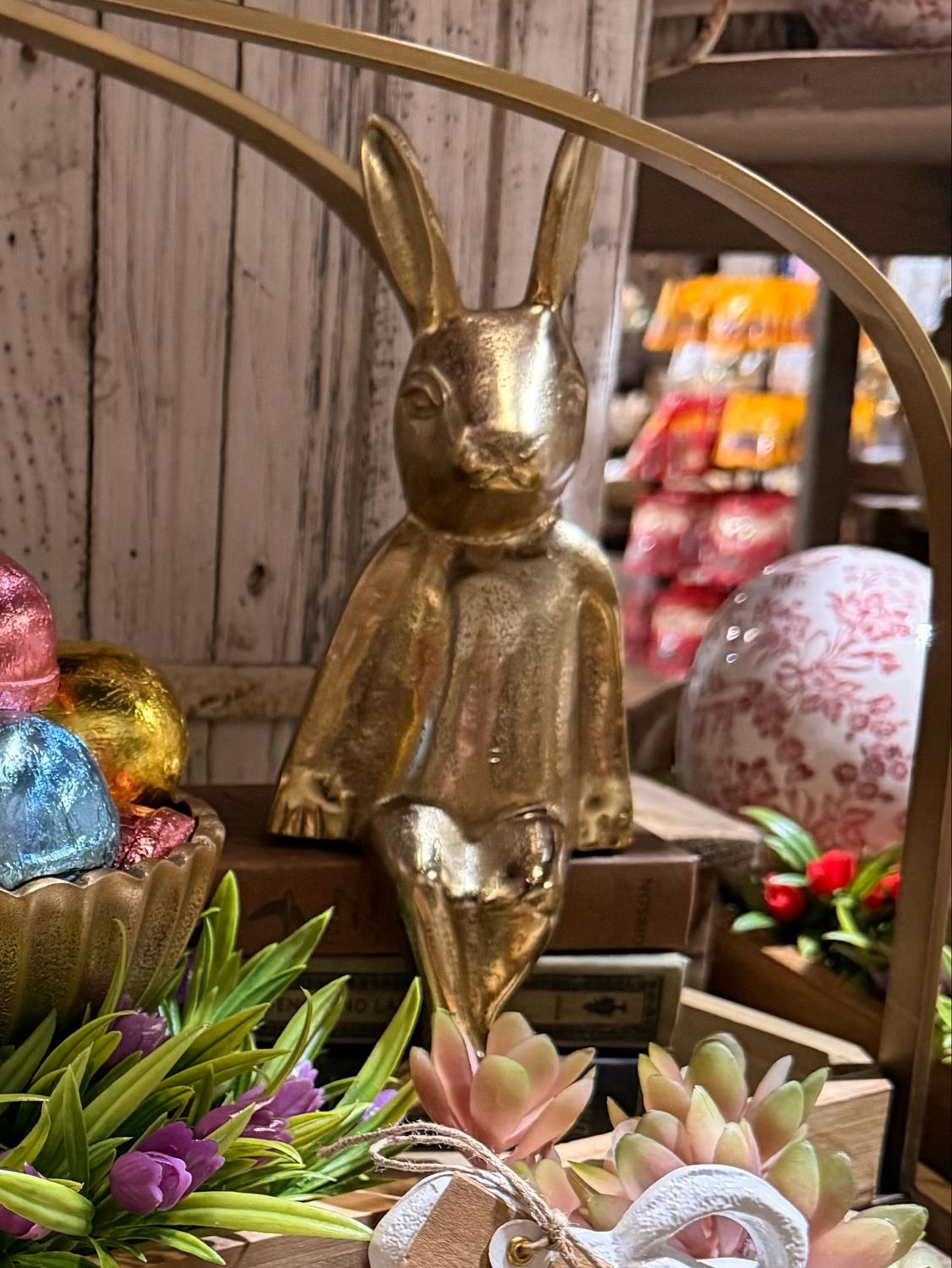 WTC Antique Brass Bunny Shelf Sitter 10.5"