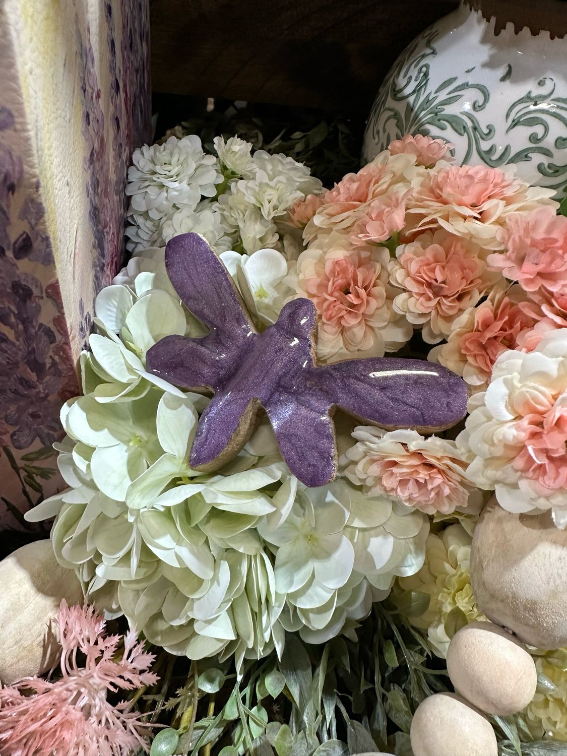 WTC Sm Purple Enamel Dragonfly 4x2.25