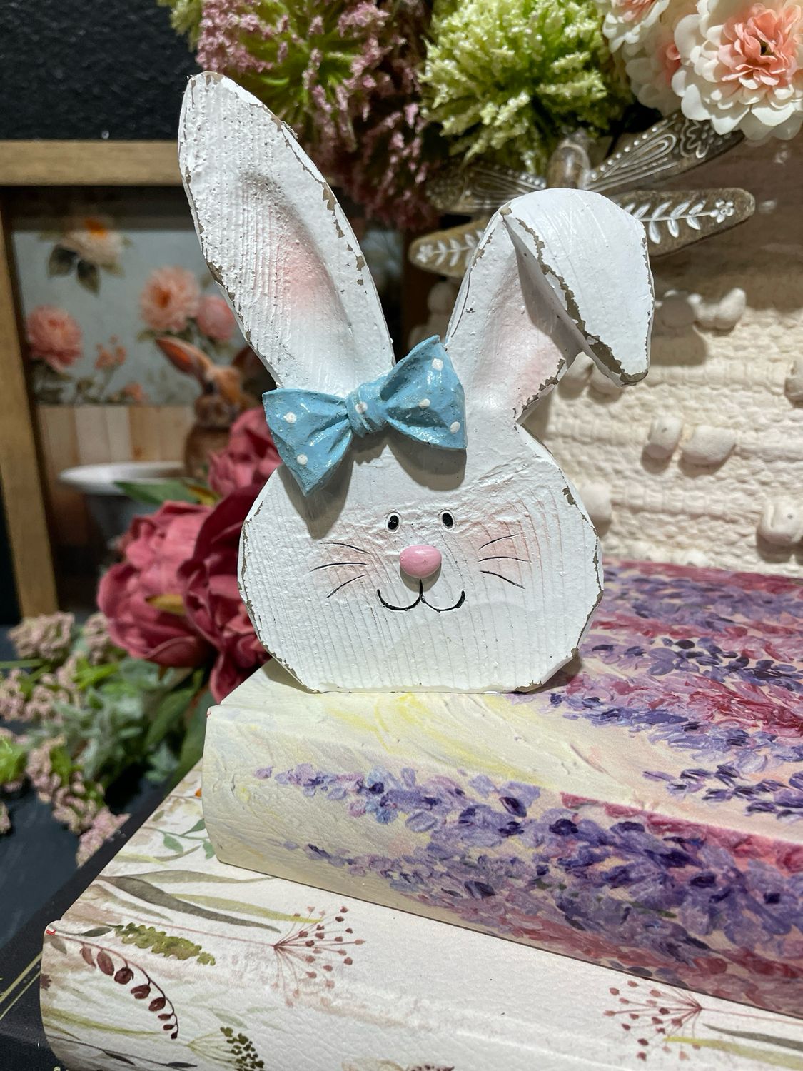 Han Blue Flop Eared Bunny Head 5"