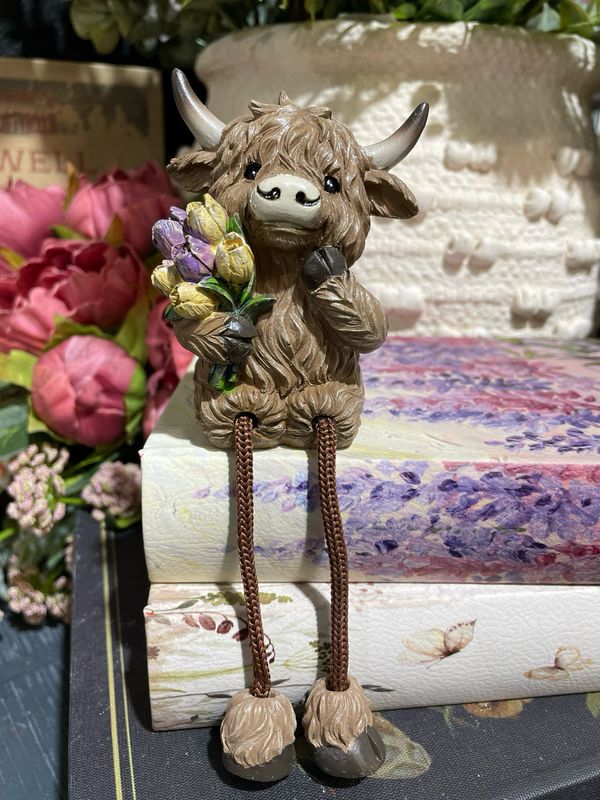 Han Purple Flowers Dangle Leg High 6.5"