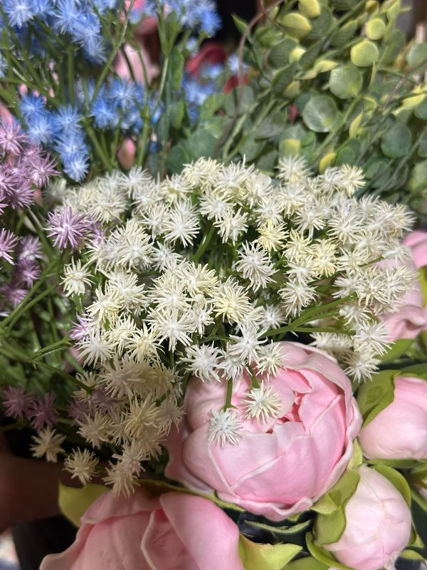 Reg Cream White ST Baby Breath Bush 15"