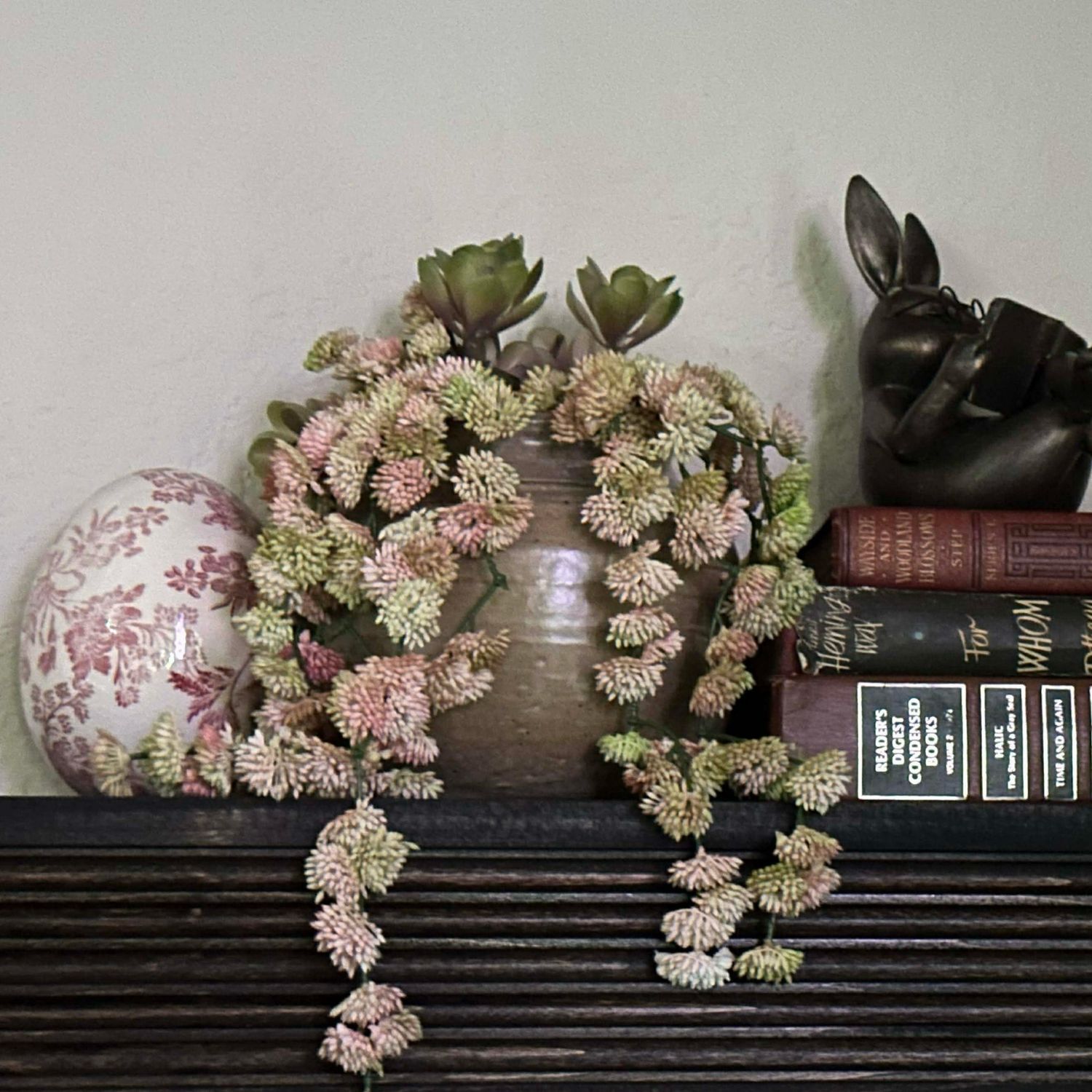 Reg Blush Pink Sedum Vine Hanging 10"