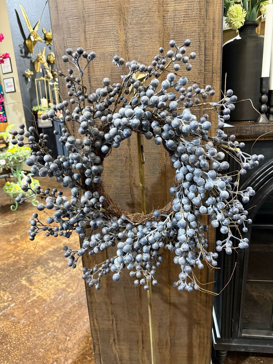 Fan 24" Blue Berry Wreath
