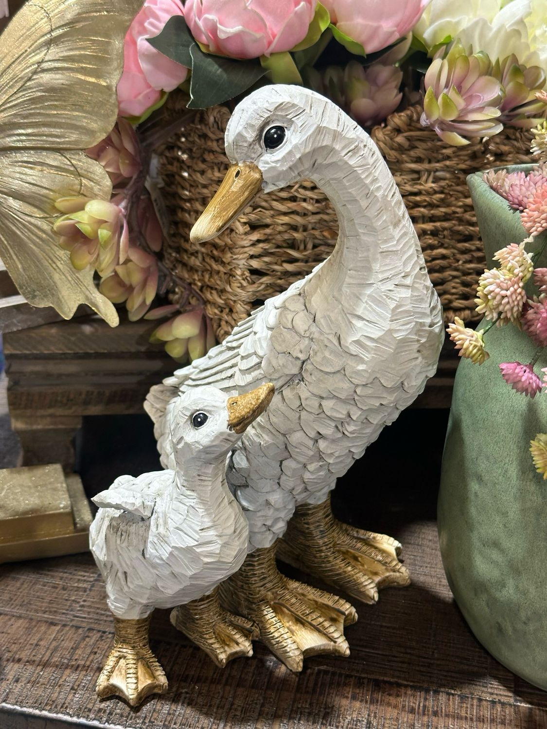 Fan 12" Cream Duck Duo