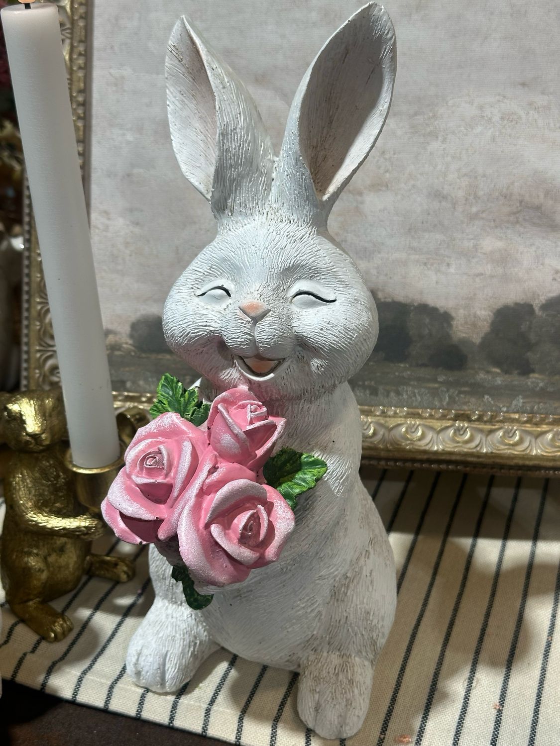 Fan Lg Rose Bunny 11.5"