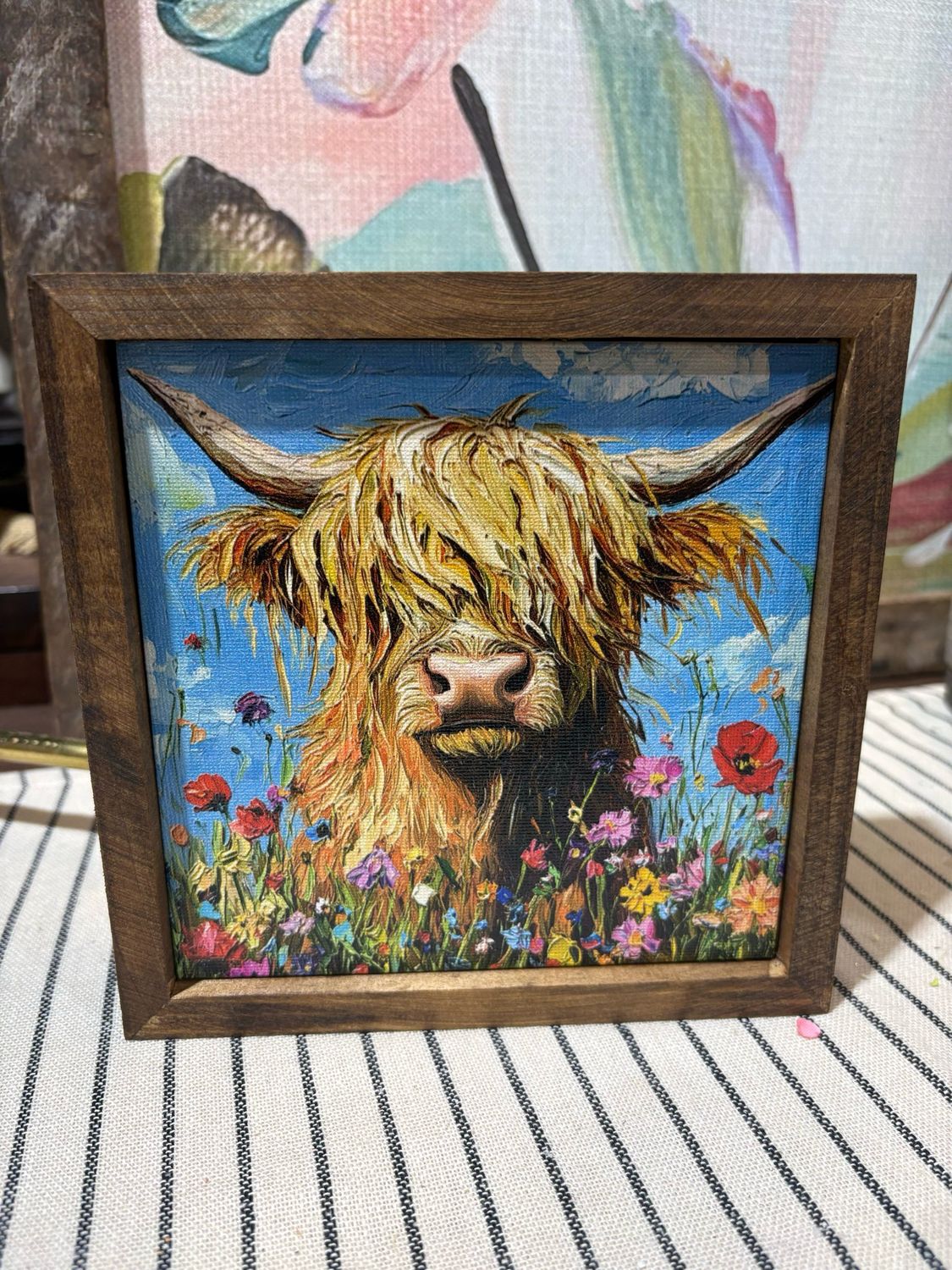 Jarmz 7x7 Floral Art Highland Cow