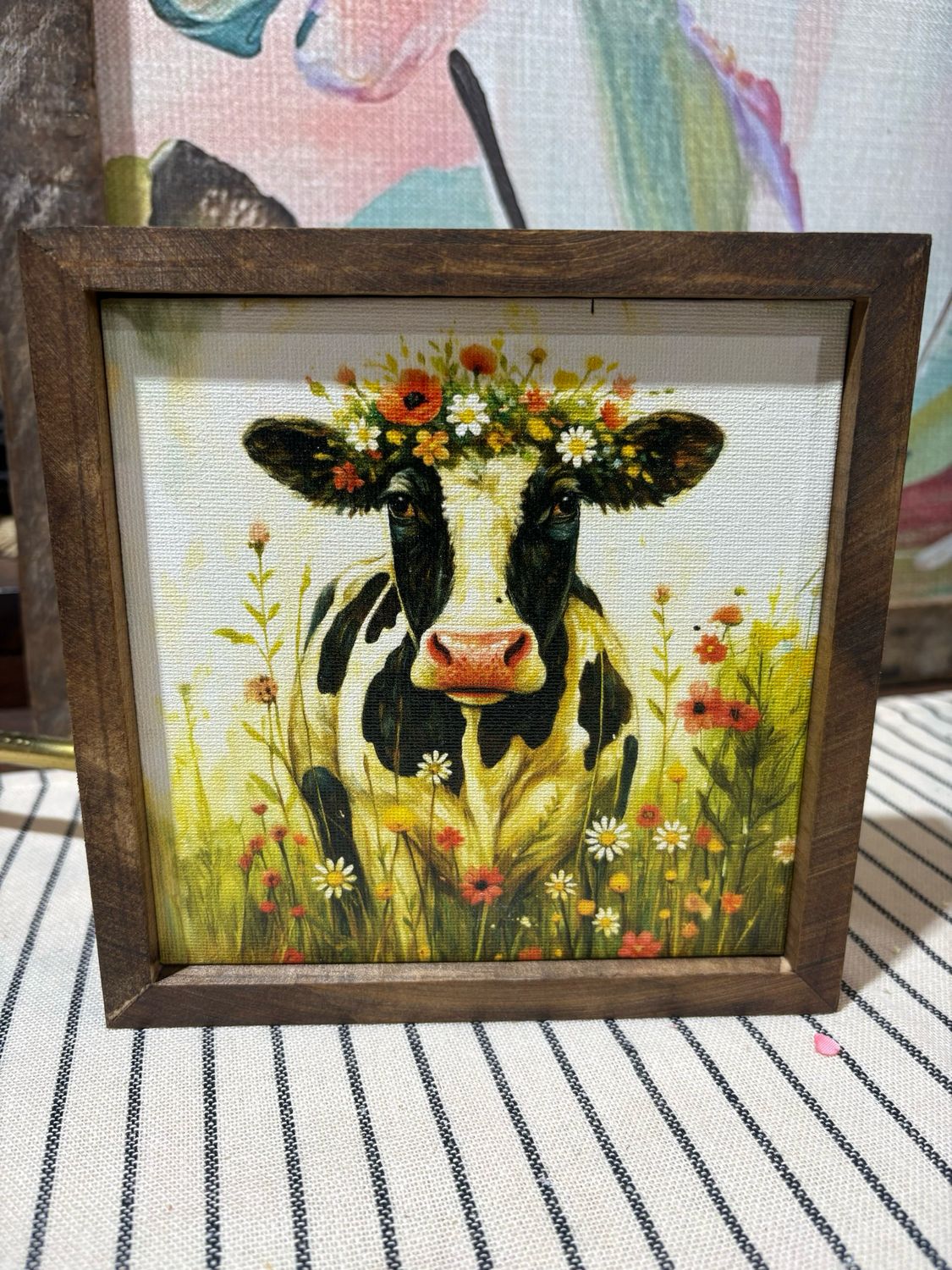 Jarmz 7x7 Floral Field Cow