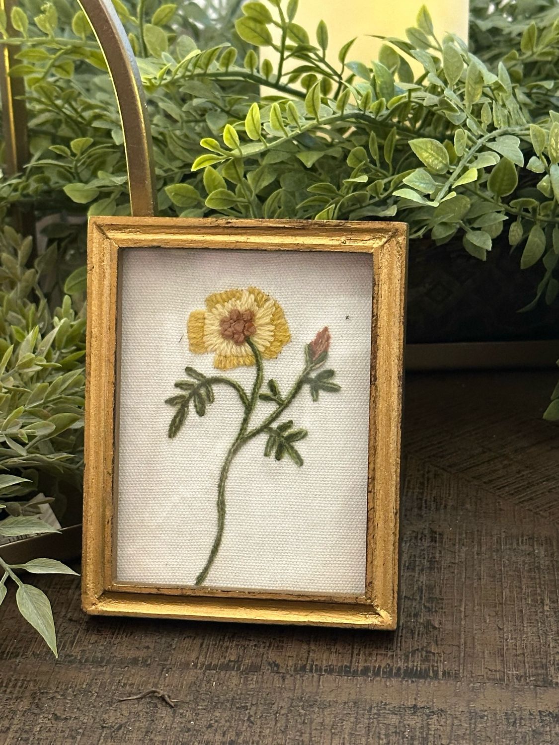 MP Yellow Emb Floral Art Frame 4.25x5.25