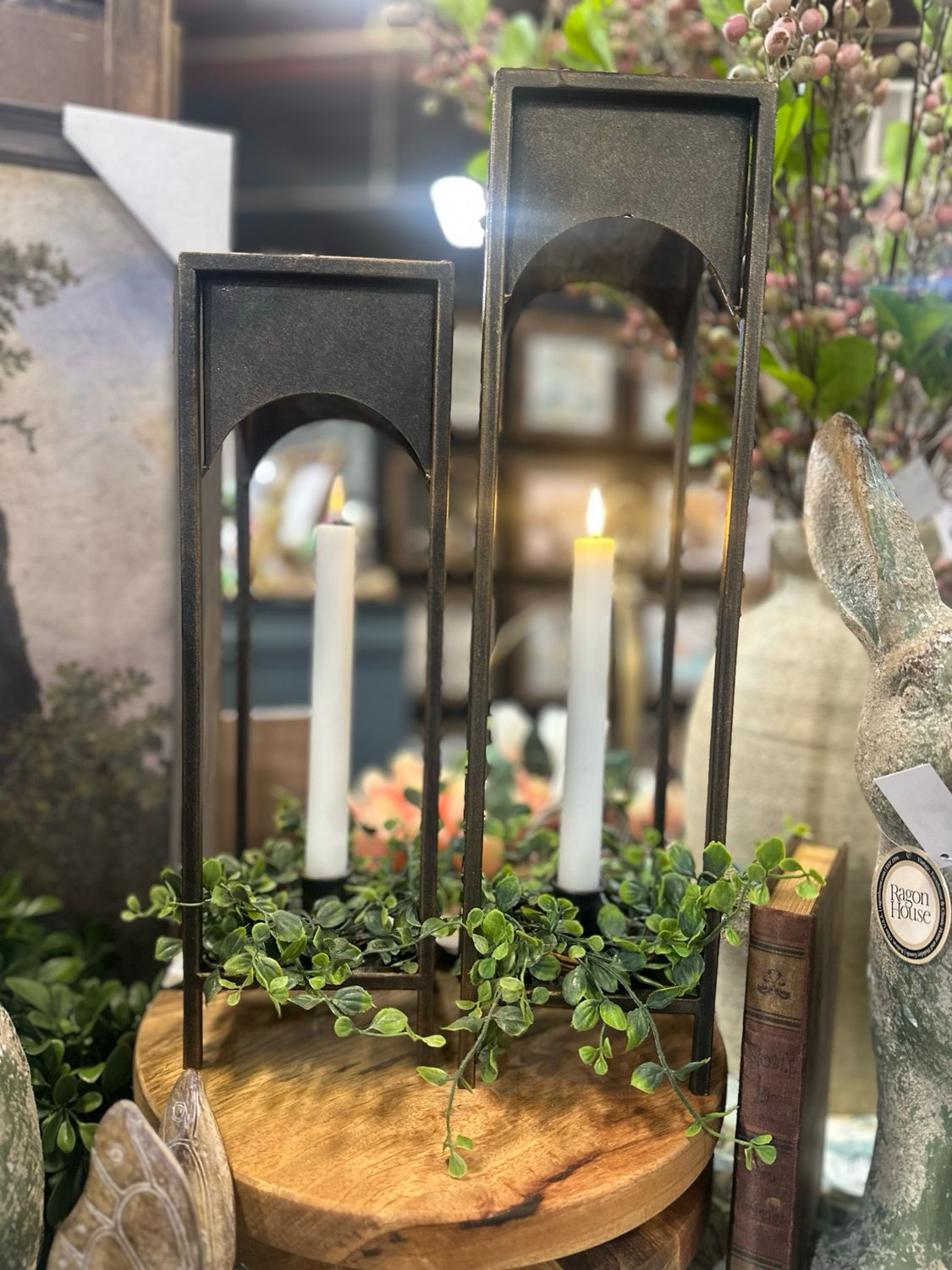 Rag 15" Lorraine Taper Candle Lantern