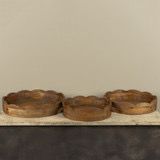 Rag Md Scalloped Round Wood Tray 13.75"