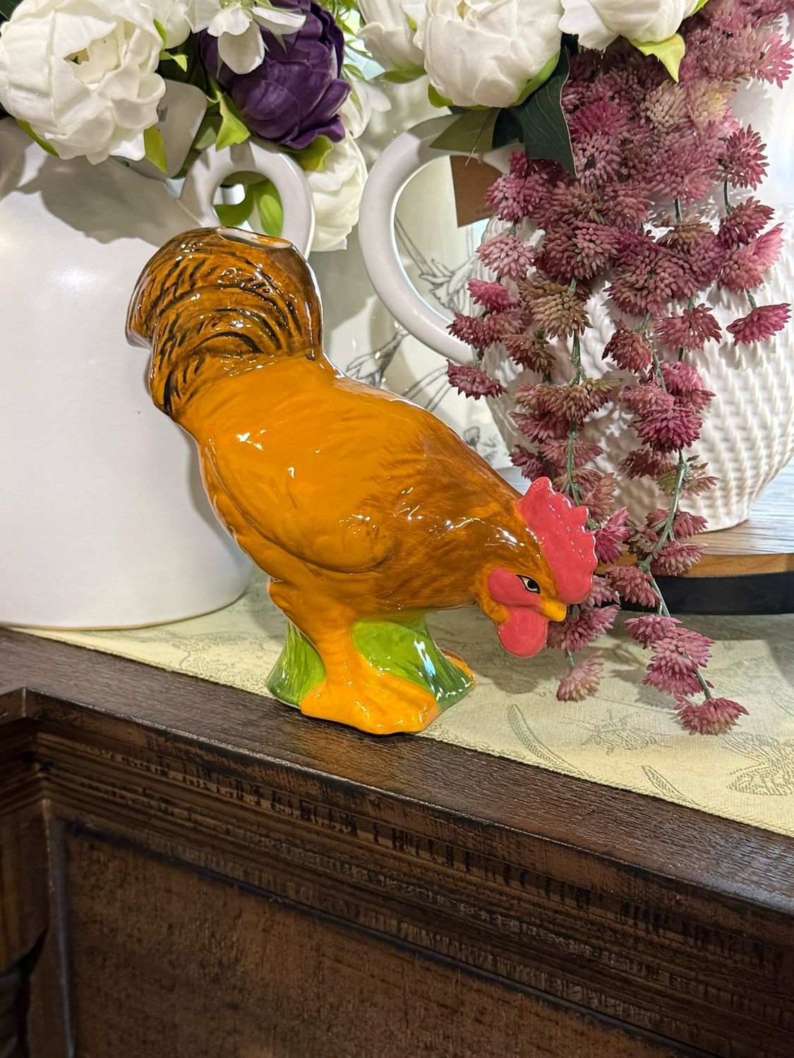CCO Rooster Vase 6.5x8.25x3.75