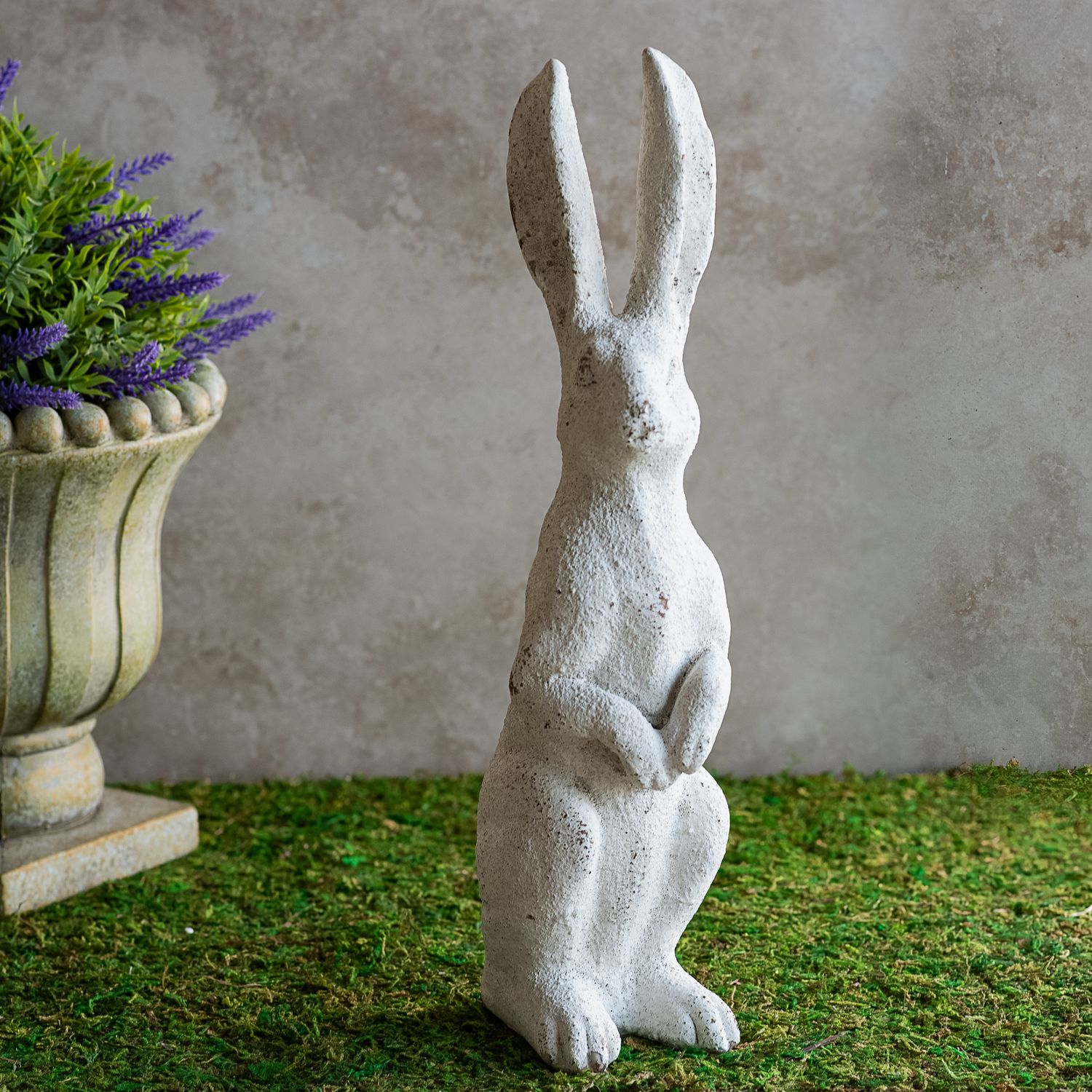 PDG 15.6" White Standing Garden Bunny