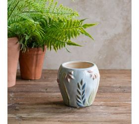 PDG 5" Lt Blue Summer Floral 3D Vase