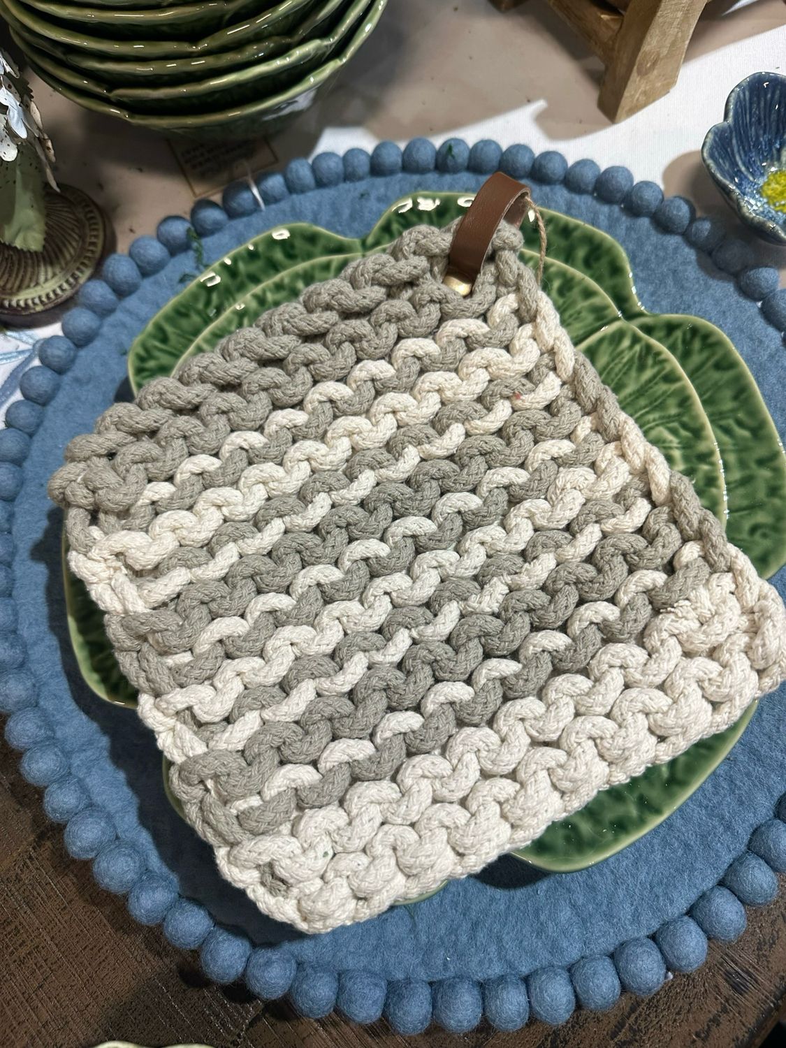 PDG Sage Stripe Pot Holder