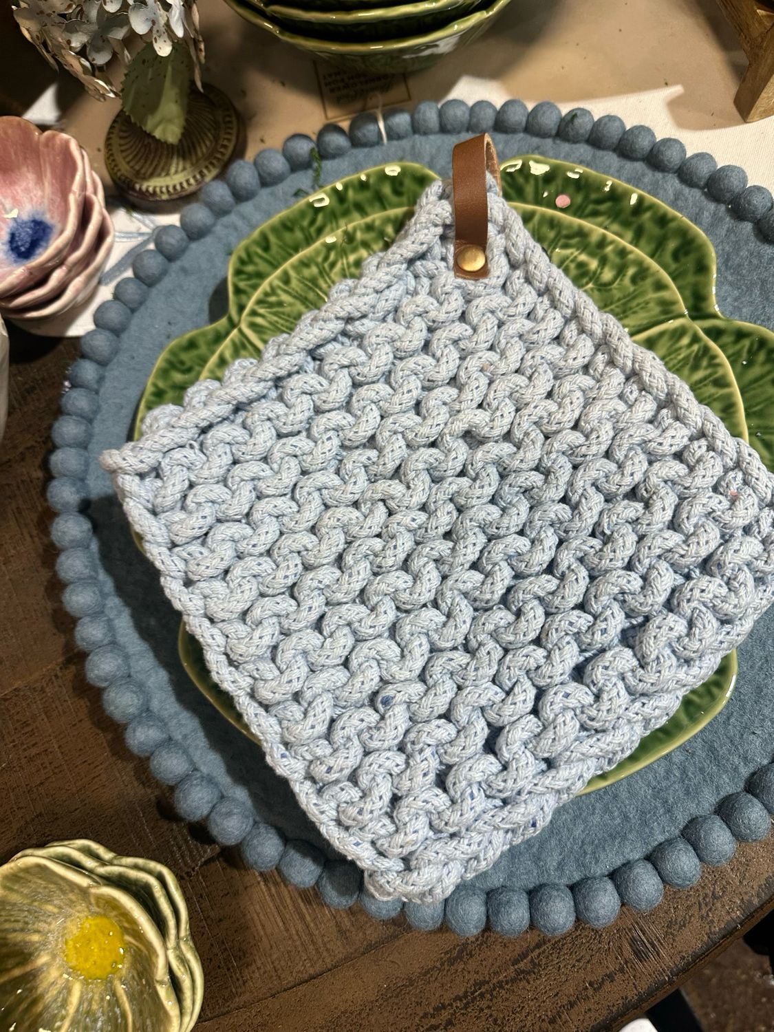 PDG Lt Blue Pot Holder