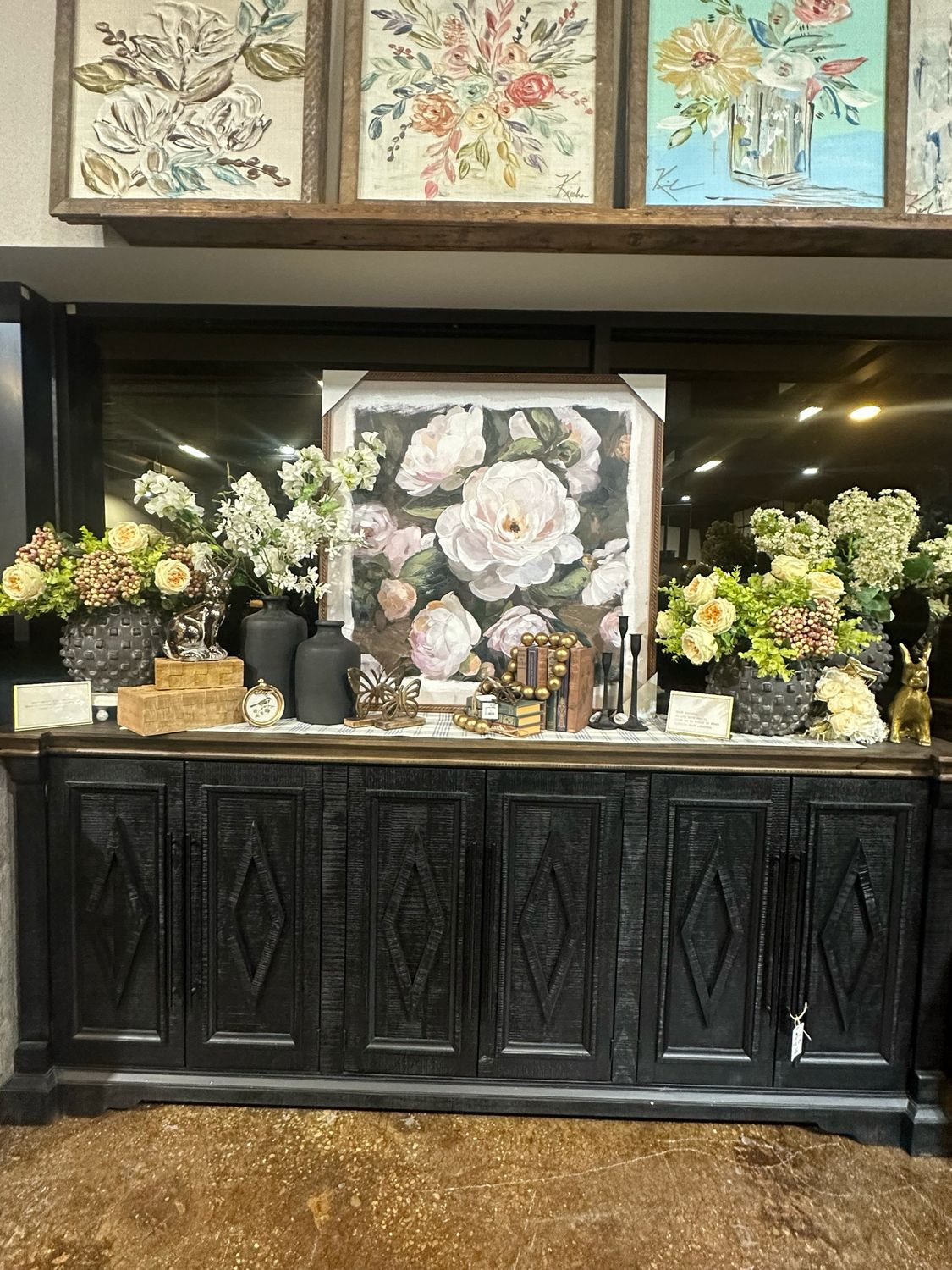 AB 39.5x39.5 White Pink Flowers Hand Painted Art