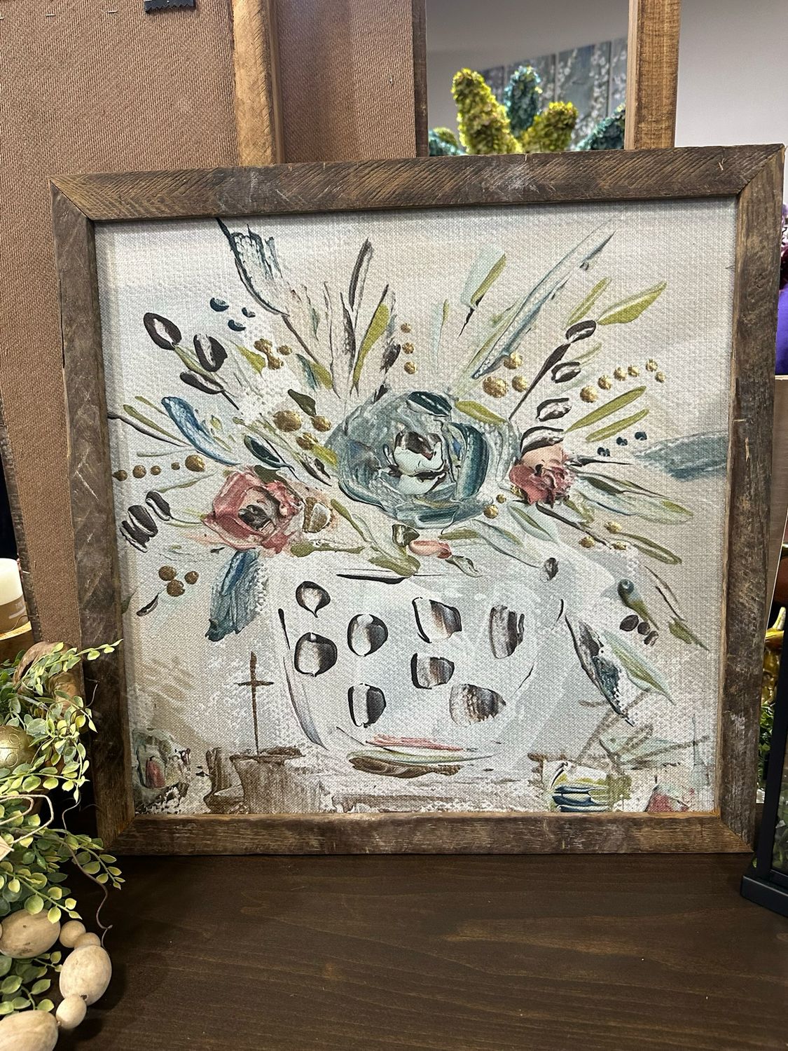 SCM 24x24 Dark Blue Flowers