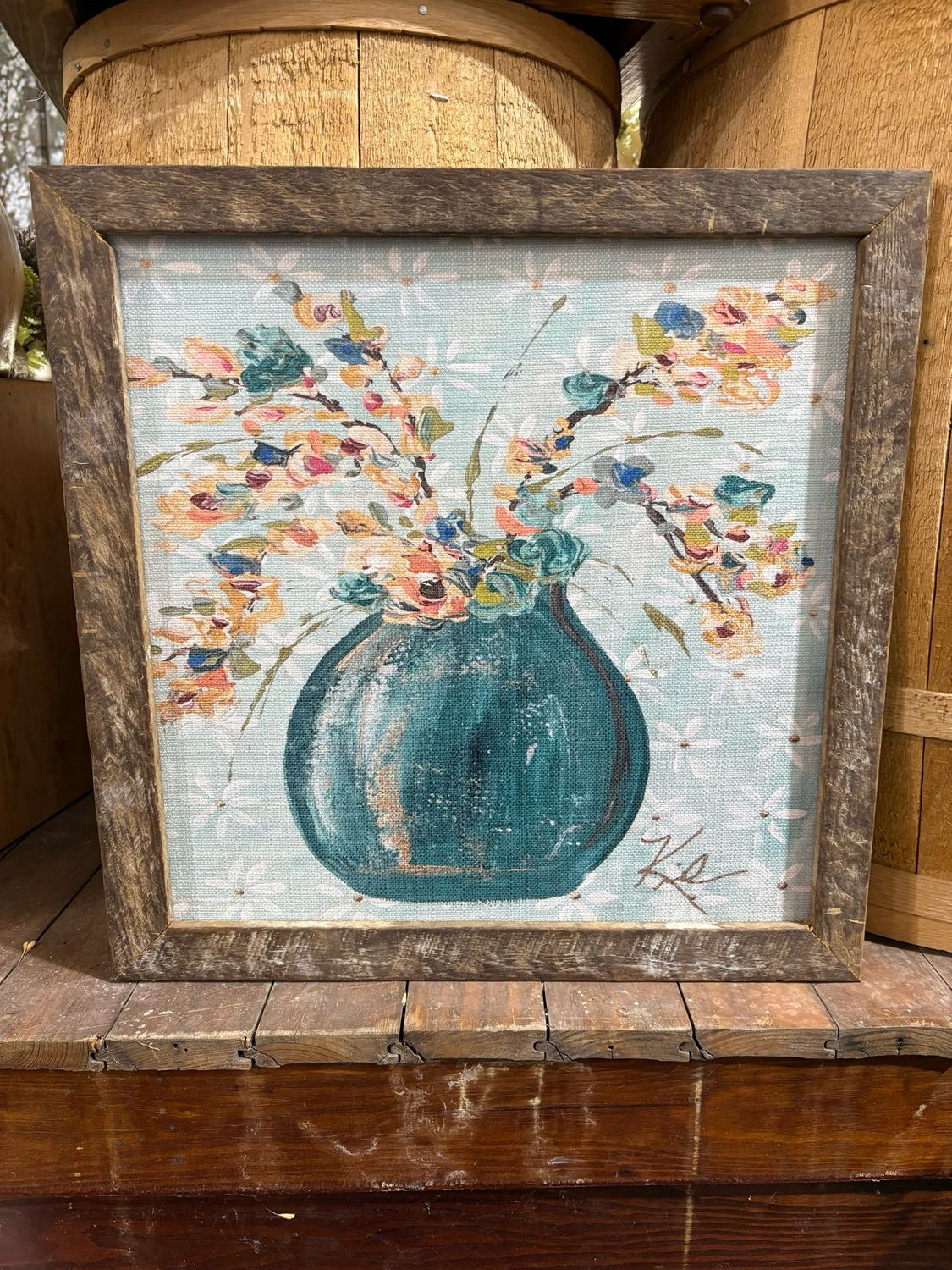 SCM 18x18 Peach Floral