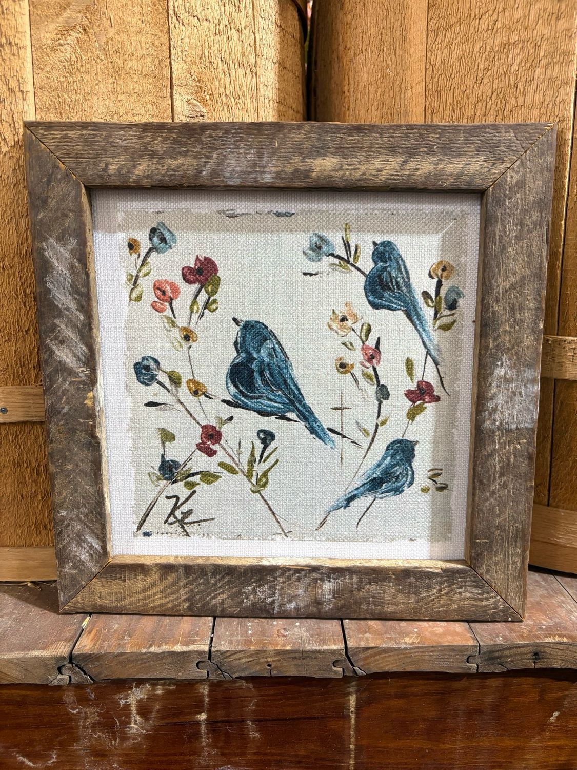 SCM 12x12 Navy Birds &amp; Flowers