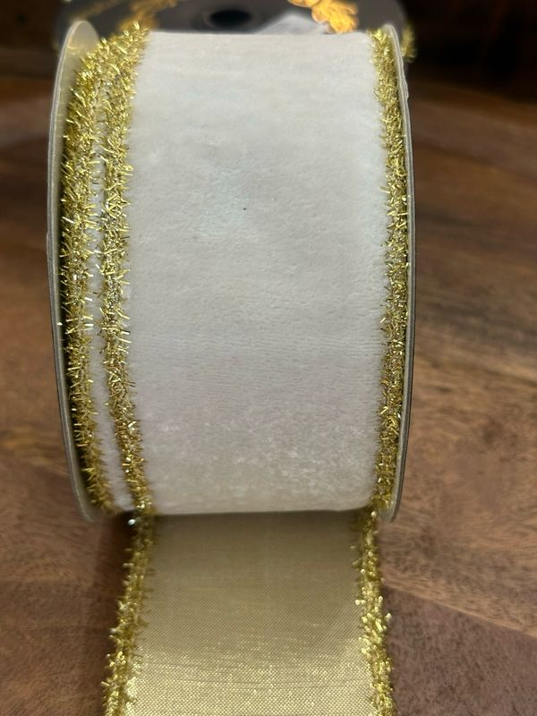 JME Velvet Tinsel Edge White 2.5x10