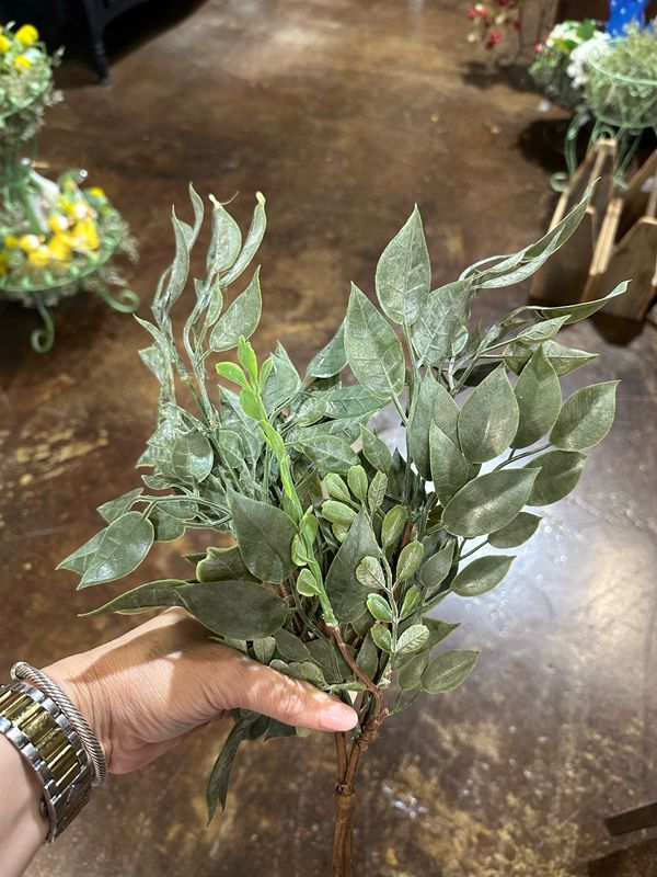 Imp 20" Flocked Ficus &amp; Boxwood Leaves Bush