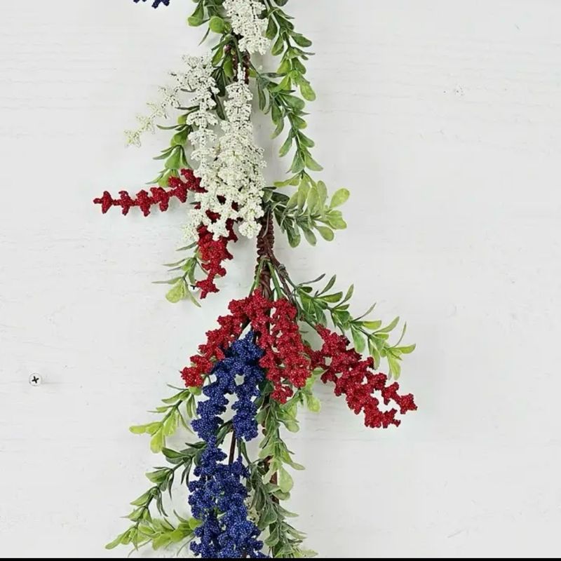 Imp 4' Garland RWB Heather w Boxwood